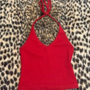Red Halter Neck Top